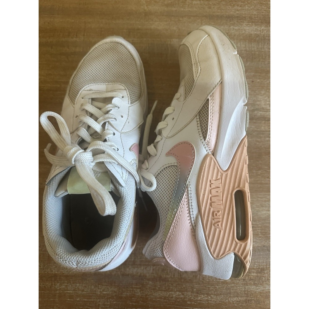 Nike Air‎ Max Pink White Shoes Girls Kids Casual Everyday Sz 6 Youth GOOD CW5829